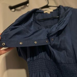 Blue dress with zipper/button collar